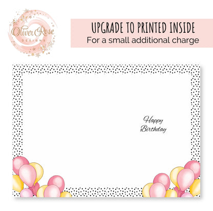 Pink Polkadot Personalised Birthday Card