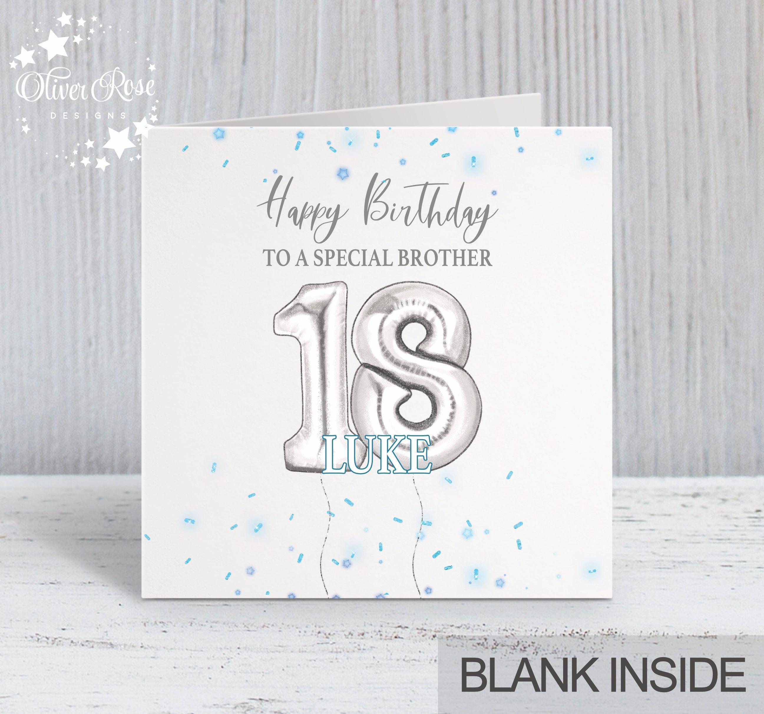 Blue & Silver Effect Birthday Card, For Him – Oliver Rose Designs