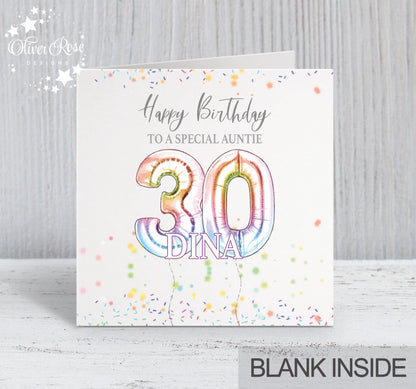 Rainbow Effect Birthday Card (5.75" Square) - Oliver Rose Designs