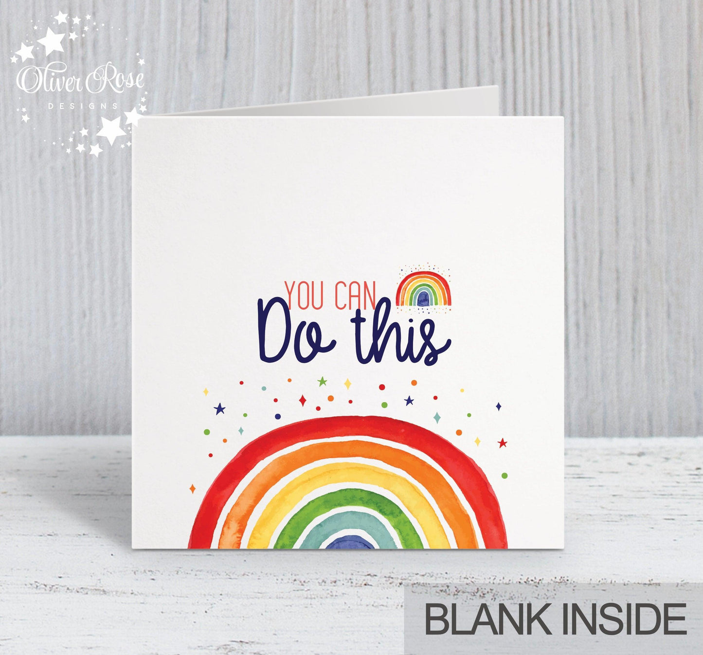 Rainbow Gratitude / Encouragement Card (5.75" Square) - Oliver Rose Designs