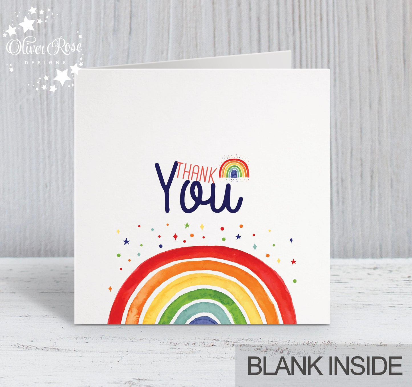 Rainbow Gratitude / Encouragement Card (5.75" Square) - Oliver Rose Designs