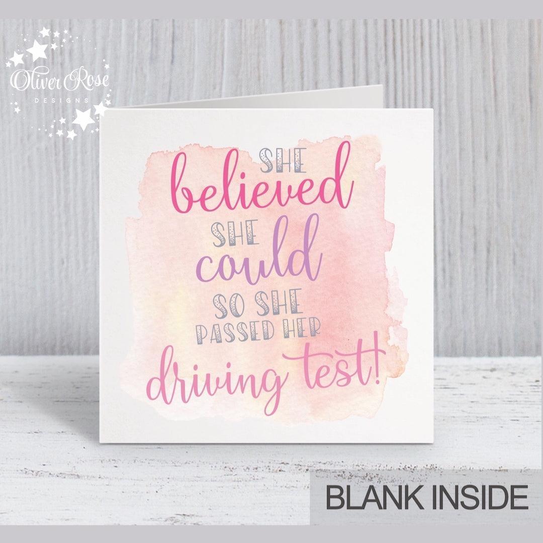 She Believed She Could So She Passed Her Driving Test Greeting Card